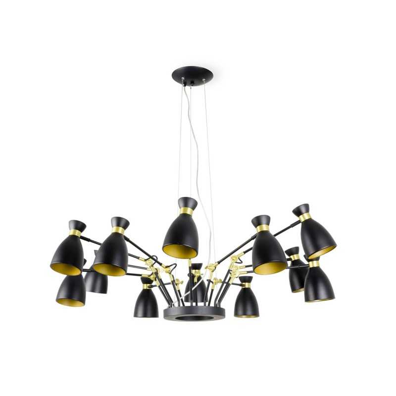 Lampe de plafond en acier E14 noir mat BANNAT