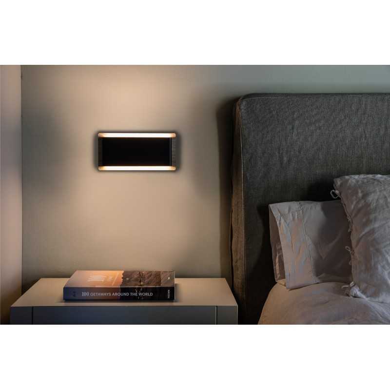 Lampe murale en acier LED intégrée bois RIMLING