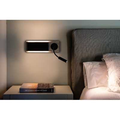 Lampe murale en acier LED intégrée bois VEUVES