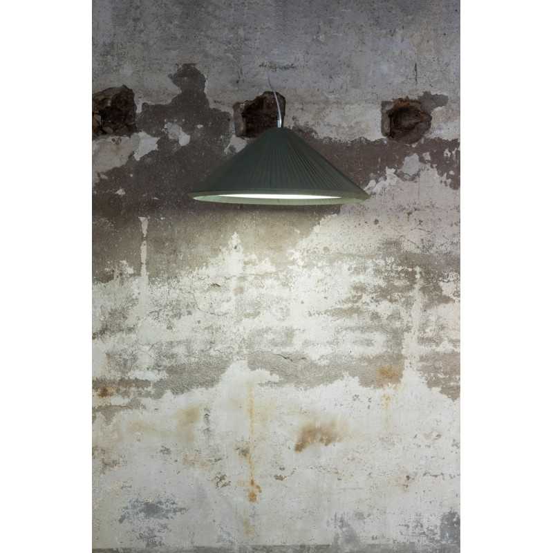 Lampe de plafond en acier E27 vert POISSAC