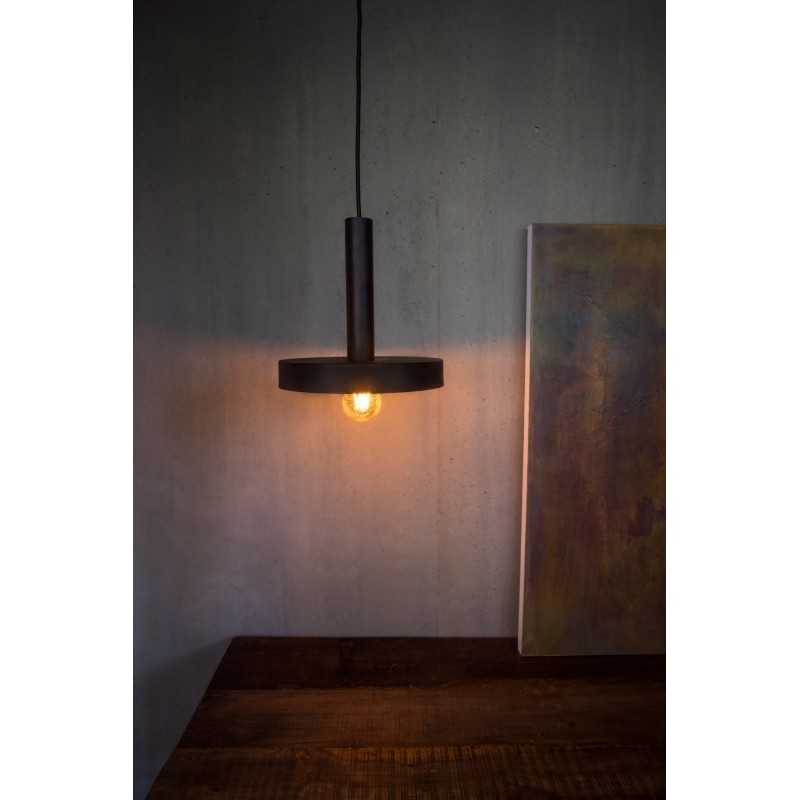 Lampe de plafond en acier E27 noir MEULERS