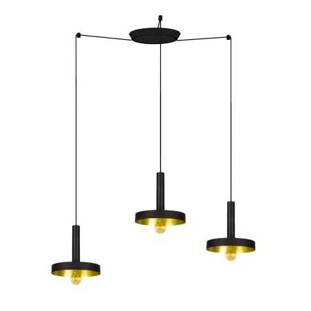 Lampe de plafond en acier E27 noir POMPIAC