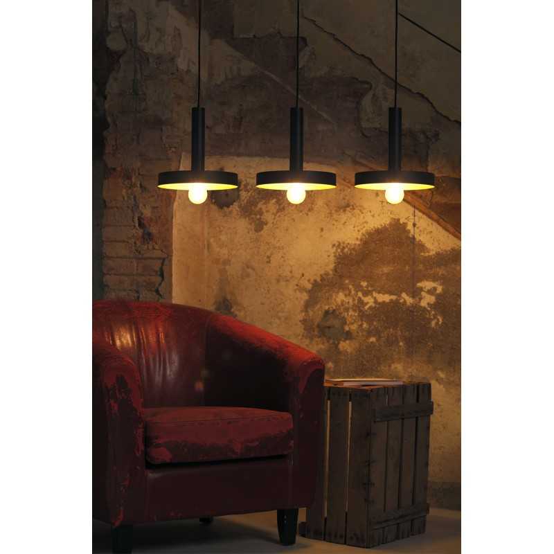 Lampe de plafond en acier E27 noir POMPIAC