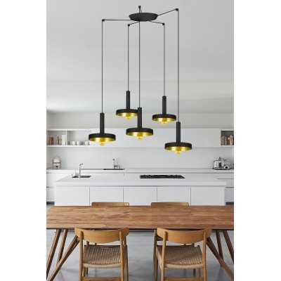 Lampe de plafond en acier E27 noir mat ARIEGE
