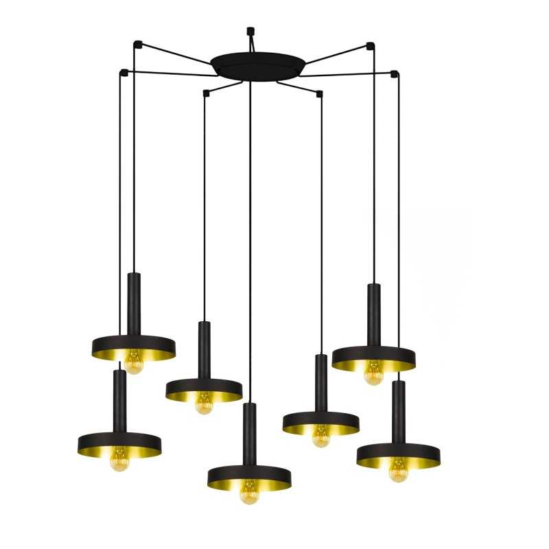Lampe de plafond en acier E27 noir mat LANDEDA