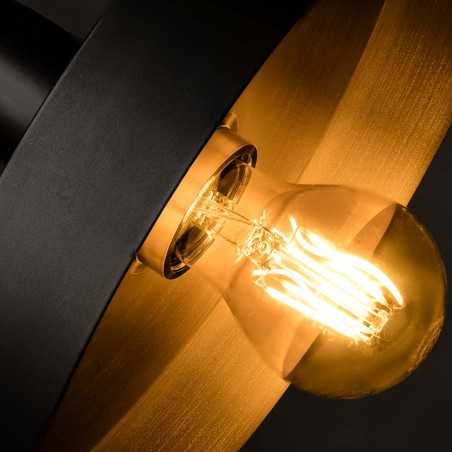 Lampe de plafond en acier E27 noir mat LANDEDA