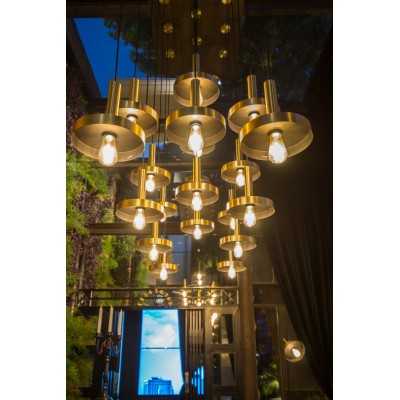 Lampe de plafond en acier E27 doré mat BAGNOT