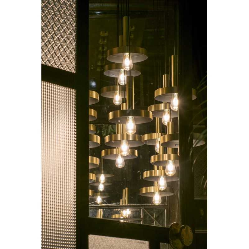 Lampe de plafond en acier E27 doré mat CEIGNES