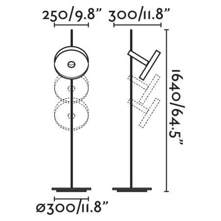 Lampe de sol en acier E27 noir mat ITZING