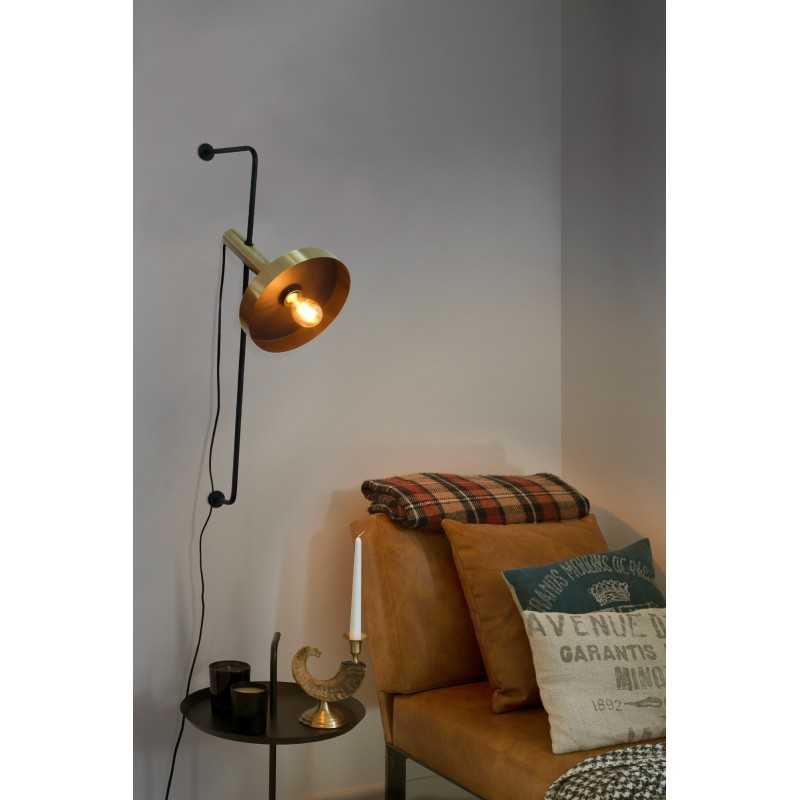 Lampe murale en acier E27 doré mat FOULIE
