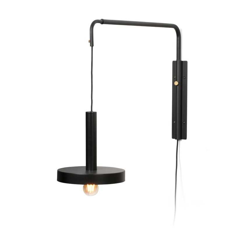 Lampe murale en acier E27 noir mat GALERIA