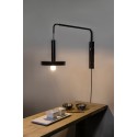 Lampe murale en acier E27 noir mat GALERIA