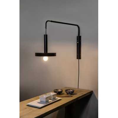 Lampe murale en acier E27 noir mat GALERIA