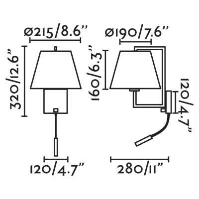 Lampe murale en acier E27 or antique CORDES