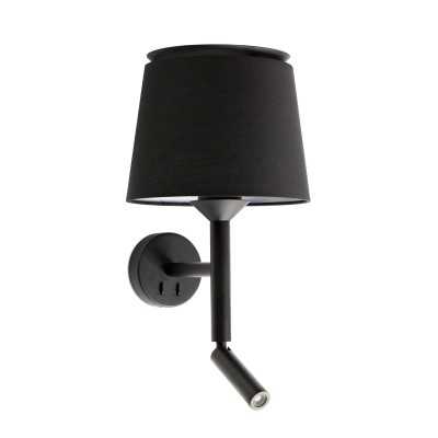 Lampe murale en acier E27 noir LANZAC