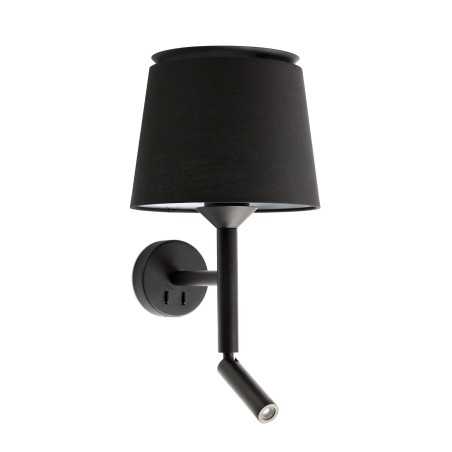 Lampe murale en acier E27 noir LANZAC