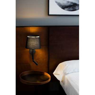 Lampe murale en acier E27 noir LANZAC