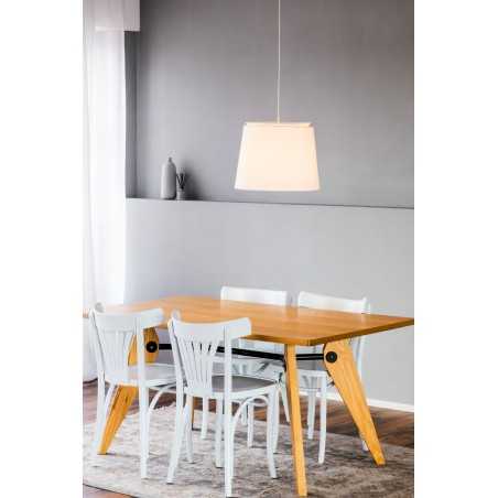Lampe de plafond en acier E27 blanc PORNIC