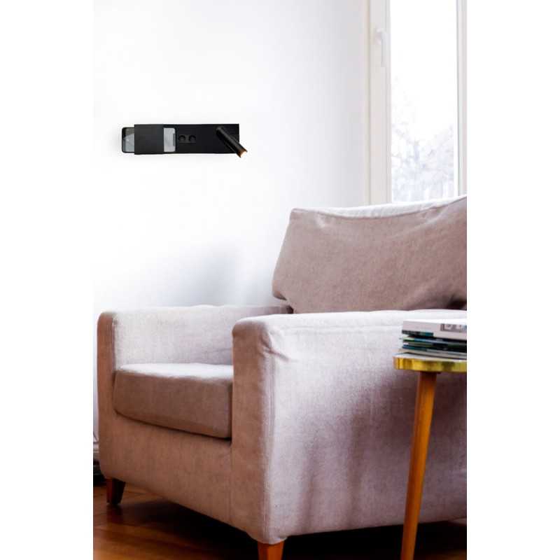 Lampe murale en aluminium LED intégré noir PRADONS
