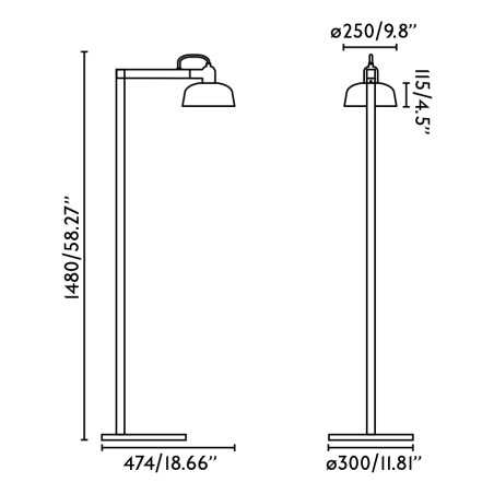 Lampe de sol en acier E27 noir PARCOUL