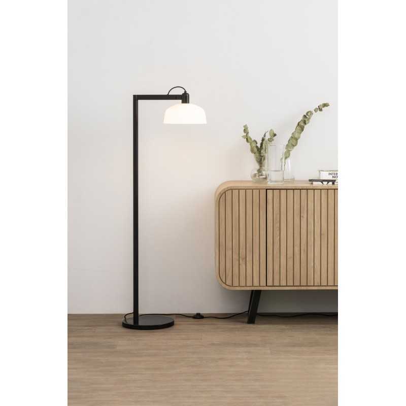 Lampe de sol en acier E27 noir PARCOUL
