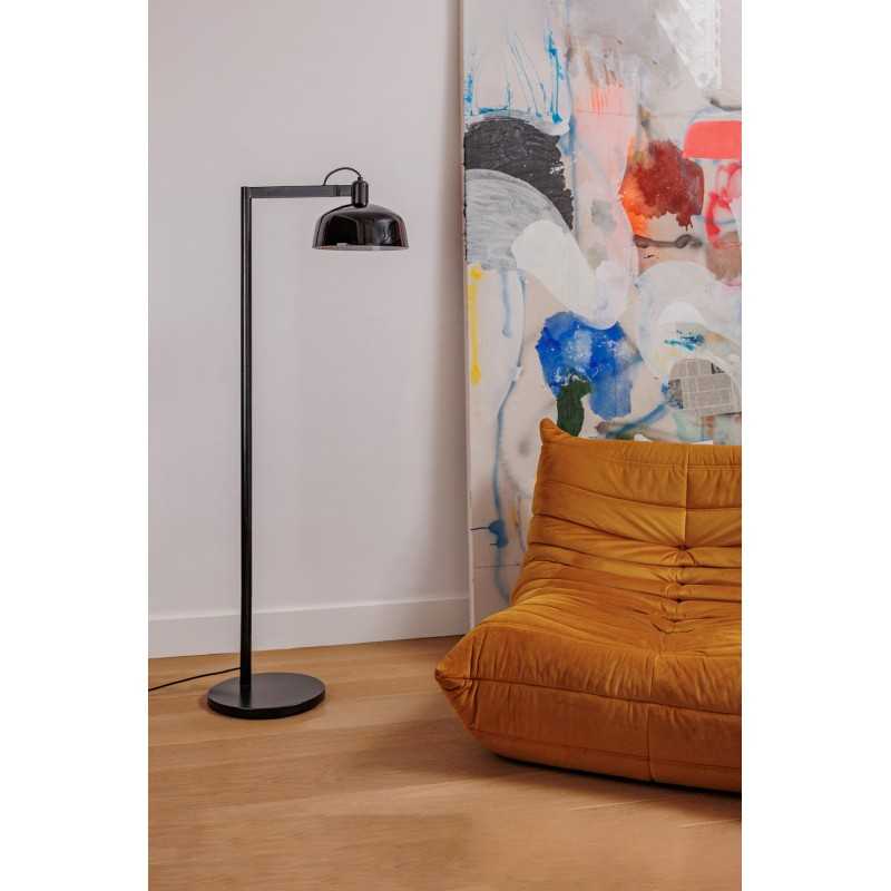 Lampe de sol en acier E27 noir PLAGNES