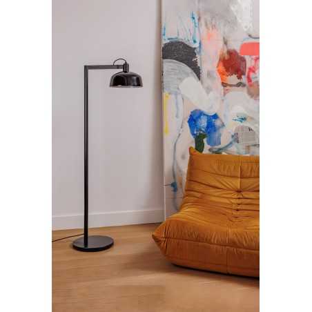 Lampe de sol en acier E27 noir PLAGNES
