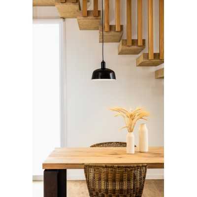 Lampe de plafond en acier E27 noir AMBLENY
