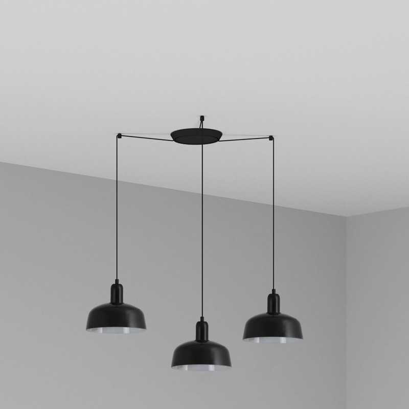 Lampe de plafond en acier E27 noir TRAMOLE