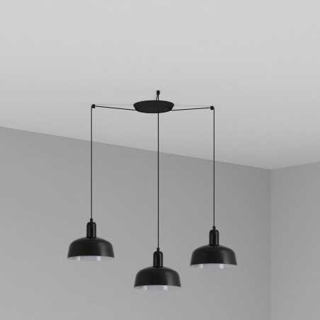 Lampe de plafond en acier E27 noir TRAMOLE