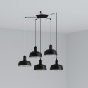 Lampe de plafond en acier E27 noir COUVROT