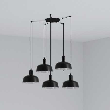 Lampe de plafond en acier E27 noir COUVROT