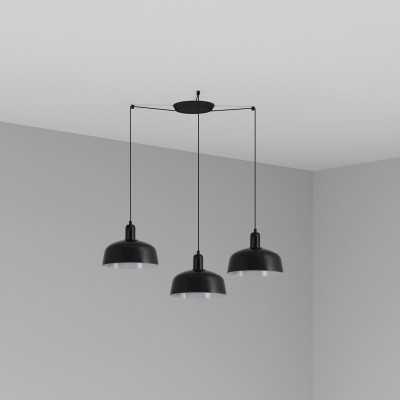 Lampe de plafond en acier E27 noir GOURDAN