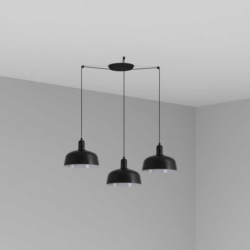 Lampe de plafond en acier E27 noir GOURDAN