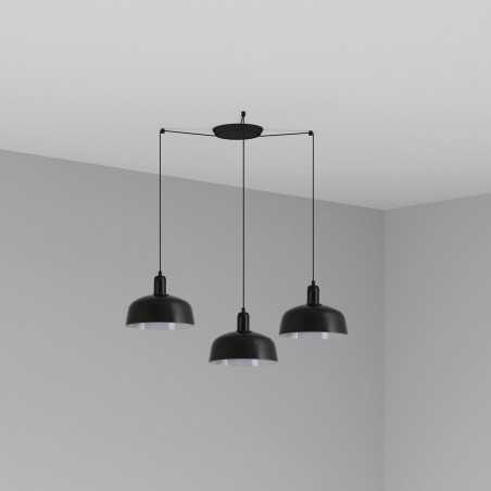 Lampe de plafond en acier E27 noir GOURDAN