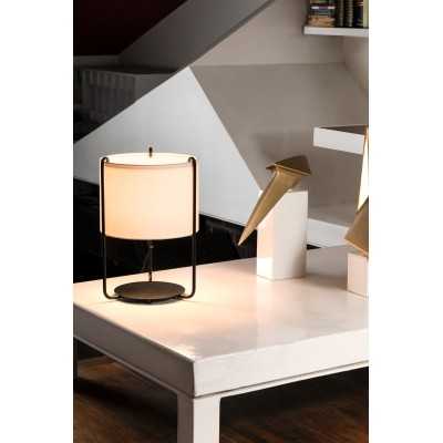 Lampe de table en acier E27 noir mat VANLAY