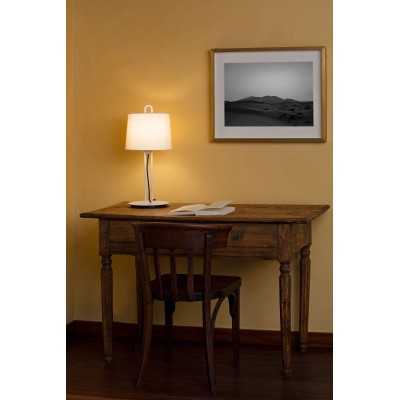 Lampe de table en acier E27 blanc mat RUGLES