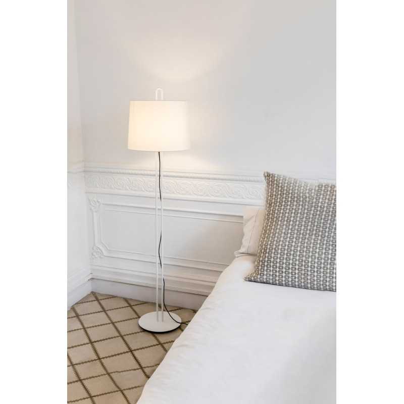 Lampe de sol en acier E27 blanc mat ANNONAY