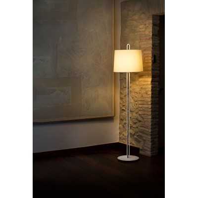 Lampe de sol en acier E27 blanc mat LAFAGE
