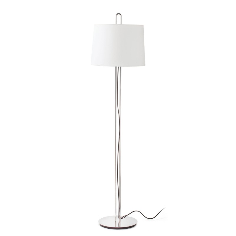 Lampe de sol en acier E27 chromé brillant BASSOU