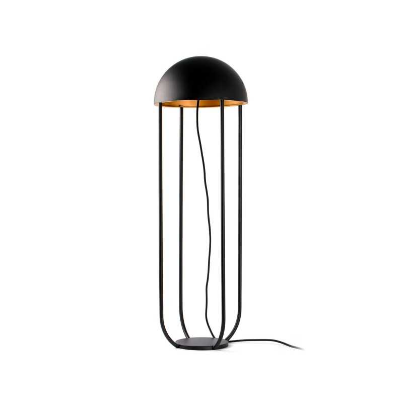 Lampe de sol en acier LED intégré noir mat LASSIAS