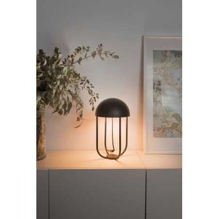 Lampe de table en acier LED intégré noir mat BALBINS