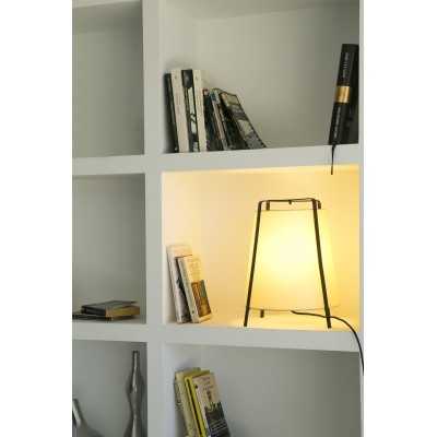 Lampe de table en acier E27 noir mat THIANT