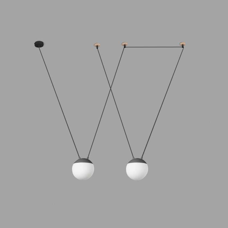 Lampe plafond en aluminium E27 gris MAYLIS