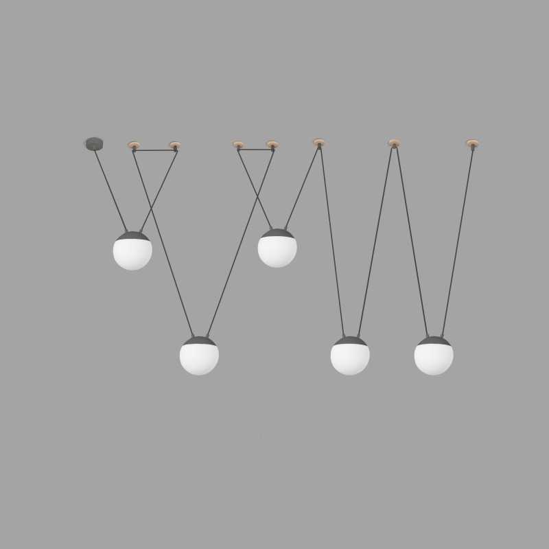 Lampe plafond en aluminium E27 gris CHERÊT