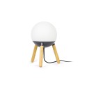 Lampe de table en aluminium E27 gris MUTRECY