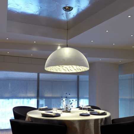 Lampe plafond en fibre de verre E27 blanc mat LAMBREY