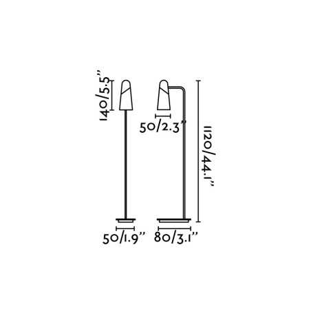 Lampe de sol en aluminium LED intégré noir mat GRAZAC