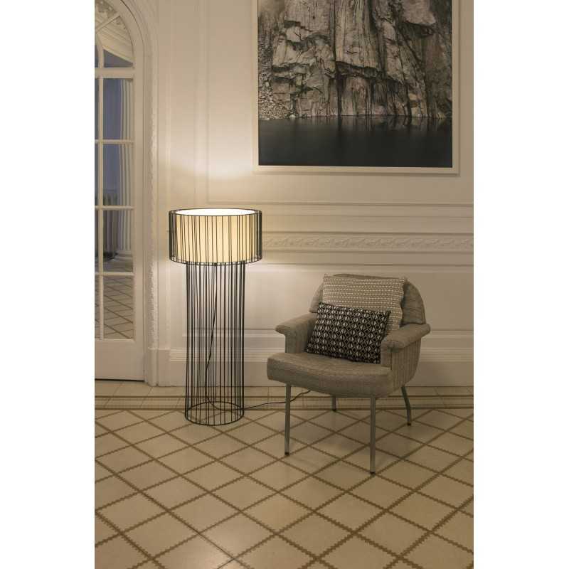 Lampe de sol en acier E27 noir mat réf. 29312