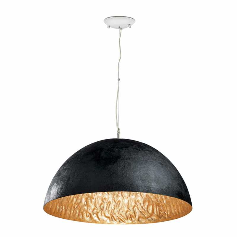 Lampe plafond en fibre de verre E27 noir COUDRON